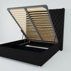 Кровать Версаль ЛЮКС с ПМ 1200 (экокожа кольт ч) в Советском - sovetskiy.mebel24.online | фото