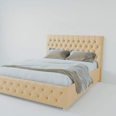 Кровать Версаль 1400 без основания (экокожа бежевый) в Советском - sovetskiy.mebel24.online | фото