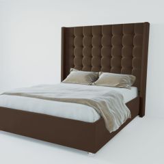 Кровать Венеция ЛЮКС с ПМ 1400 (экокожа коричневая) в Советском - sovetskiy.mebel24.online | фото 2