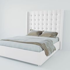 Кровать Венеция ЛЮКС с ПМ 900 (экокожа белая) в Советском - sovetskiy.mebel24.online | фото 2