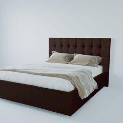Кровать Венеция с ПМ 1200 (экокожа коричневая) в Советском - sovetskiy.mebel24.online | фото 2
