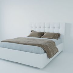 Кровать Венеция с ПМ 1600 (экокожа белая) в Советском - sovetskiy.mebel24.online | фото 2