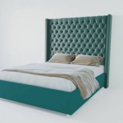 Кровать Версаль ЛЮКС с ПМ 2000 (велюр бирюзовая) в Советском - sovetskiy.mebel24.online | фото