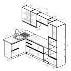 Кухонный гарнитур Амели мега прайм 1500х2700 мм в Советском - sovetskiy.mebel24.online | фото 3