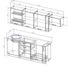 Кухонный гарнитур Жемчуг 2550 (Стол. 26мм) в Советском - sovetskiy.mebel24.online | фото 3