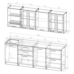 Кухонный гарнитур Лоретта компакт 2200 мм в Советском - sovetskiy.mebel24.online | фото 2