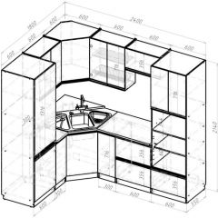 Кухонный гарнитур Ноктюрн оптима 1800х2400 мм в Советском - sovetskiy.mebel24.online | фото 2