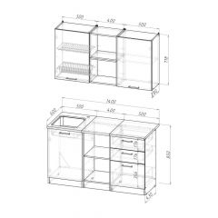 Кухонный гарнитур Ольга медиум 4 1400 мм в Советском - sovetskiy.mebel24.online | фото 2