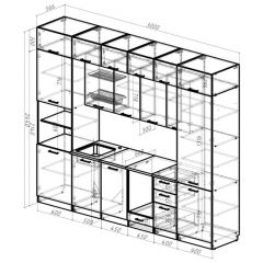 Кухонный гарнитур Сапфир 2 3000 мм в Советском - sovetskiy.mebel24.online | фото 2