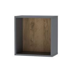Квадро ПЛ-1 Полка (ЛДСП графит-дуб крафт золотой) в Советском - sovetskiy.mebel24.online | фото