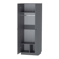 Квадро ШК-1 Шкаф 2дв. (ЛДСП графит) в Советском - sovetskiy.mebel24.online | фото 2