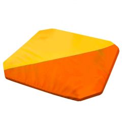 Мат гимнастический 1,3x1,3x0,05м складной скошенные углы цв.оранжевый-желтый в Советском - sovetskiy.mebel24.online | фото 1