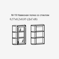 Париж №19 Навесная полка с зеркалом (ясень шимо свет/серый софт премиум) в Советском - sovetskiy.mebel24.online | фото 2