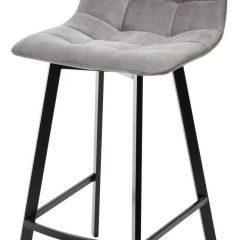 Полубарный стул CHILLI-QB SQUARE светло-серый #26, велюр / черный каркас (H=66cm) М-City в Советском - sovetskiy.mebel24.online | фото