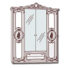 Шкаф 4-х дверный с зеркалами (01.144) Роза (могано) в Советском - sovetskiy.mebel24.online | фото 3