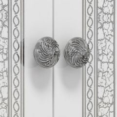 Шкаф 4-х дверный с зеркалами (12.244) Грация (белый/серебро) в Советском - sovetskiy.mebel24.online | фото 2