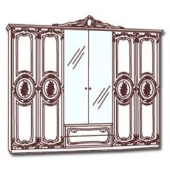 Шкаф 6-и дверный с зеркалами (01.146) Роза (беж) в Советском - sovetskiy.mebel24.online | фото 3