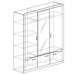 Шкаф для платья и белья 3-дверный № 310 Ронда в Советском - sovetskiy.mebel24.online | фото 2