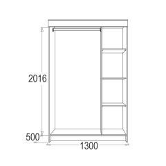 МИРАЖ 11 (1300) Шкаф для платья и белья в Советском - sovetskiy.mebel24.online | фото 2