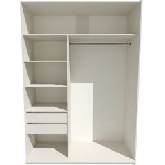 Шкаф-купе 1600 серии SOFT D1+D3+B2+PL1 (2 ящика+1штанга) профиль «Графит» в Советском - sovetskiy.mebel24.online | фото 3