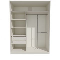 Шкаф-купе 1700 серии NEW CLASSIC K4+K4+B2+PL4 (2 ящика+F обр. штанга) профиль «Капучино» в Советском - sovetskiy.mebel24.online | фото 2
