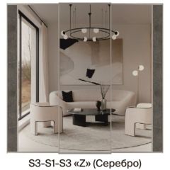Шкаф-купе 1950 серии SILVER S6+S1+S6Z B22+PL1 (по 2 ящика лев/прав+1 штанга) профиль «Серебро» в Советском - sovetskiy.mebel24.online | фото 7