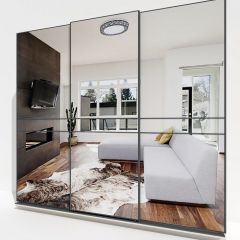 Шкаф-купе 2400 серии SOFT D4+D4+D4+B22+PL1 (по 2 ящика лев/прав+1штанга) профиль «Графит» в Советском - sovetskiy.mebel24.online | фото 4