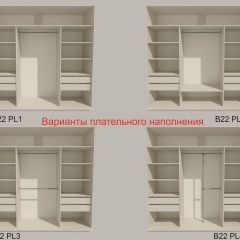 Шкаф-купе 2400 серии SOFT D4+D4+D4+B22+PL1 (по 2 ящика лев/прав+1штанга) профиль «Графит» в Советском - sovetskiy.mebel24.online | фото 5