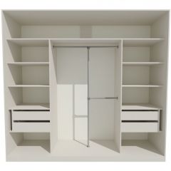 Шкаф-купе 2450 серии NEW CLASSIC K1+K1+K1+B22+PL4 (по 2 ящика лев/прав+F обр.штанга) профиль «Капучино» в Советском - sovetskiy.mebel24.online | фото 2