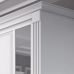 Шкаф-купе 2450 серии NEW CLASSIC K6Z+K1+K6+B22+PL2 (по 2 ящика лев/прав+1 штанга+1 полка) профиль «Капучино» в Советском - sovetskiy.mebel24.online | фото 4