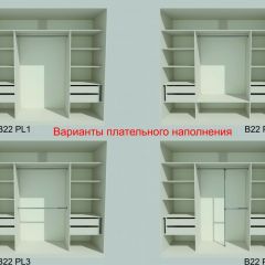 Шкаф-купе 2450 серии NEW CLASSIC K6Z+K1+K6+B22+PL2 (по 2 ящика лев/прав+1 штанга+1 полка) профиль «Капучино» в Советском - sovetskiy.mebel24.online | фото 6