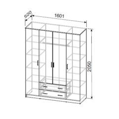 Шкаф ШК 1 (Ясень Анкор светлый) в Советском - sovetskiy.mebel24.online | фото 2