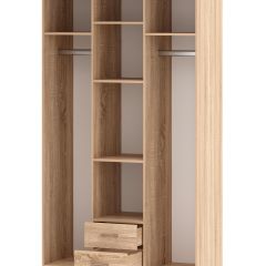 БЕАТРИС Шкаф ТРИО с зер., 3дв. 2ящ. (Дуб Сонома/Белый глянец) в Советском - sovetskiy.mebel24.online | фото 2