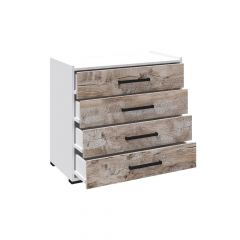 Спальня Соната Комод (Белый/Дуб юкон) в Советском - sovetskiy.mebel24.online | фото 2