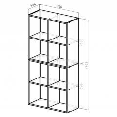 Стеллаж 8 секций (белый) в Советском - sovetskiy.mebel24.online | фото 2