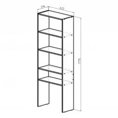 Стеллаж Элемент-1 (дуб сонома) в Советском - sovetskiy.mebel24.online | фото 2