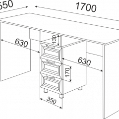 Стол двойной ОСТИН М13 (ЯШС) в Советском - sovetskiy.mebel24.online | фото 2