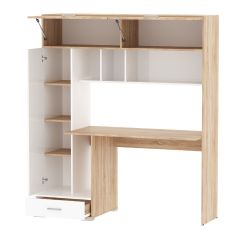 Стол компьютерный ПКС-1 (дуб сонома/белый глянец) в Советском - sovetskiy.mebel24.online | фото 3