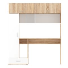 Стол компьютерный ПКС-1 (дуб сонома/белый глянец) в Советском - sovetskiy.mebel24.online | фото 4