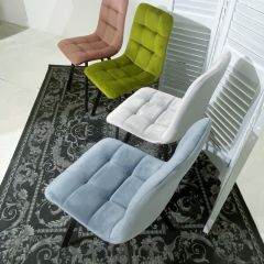 Стул CHILLI SQUARE BLUVEL-03 светло-серый, велюр / черный каркас М-City в Советском - sovetskiy.mebel24.online | фото 2