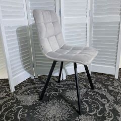Стул CHILLI SQUARE BLUVEL-03 светло-серый, велюр / черный каркас М-City в Советском - sovetskiy.mebel24.online | фото 3