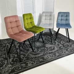 Стул CHILLI SQUARE BLUVEL-03 светло-серый, велюр / черный каркас М-City в Советском - sovetskiy.mebel24.online | фото 5