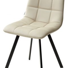 Стул CHILLI SQUARE HK017-02 серо-бежевый, PU/ черный каркас М-City в Советском - sovetskiy.mebel24.online | фото