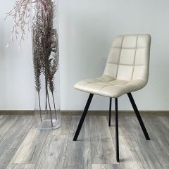 Стул CHILLI SQUARE HK017-02 серо-бежевый, PU/ черный каркас М-City в Советском - sovetskiy.mebel24.online | фото 2
