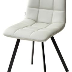 Стул CHILLI SQUARE HK017-03 светло-серый, PU/ черный каркас М-City в Советском - sovetskiy.mebel24.online | фото