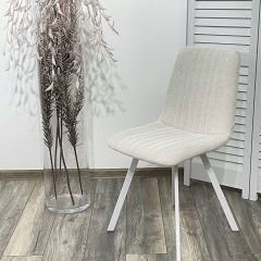 Стул ELVIS WZ2042-18 белая галька фактурный велюр / белый каркас М-City в Советском - sovetskiy.mebel24.online | фото