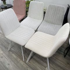 Стул ELVIS WZ2042-18 белая галька фактурный велюр / белый каркас М-City в Советском - sovetskiy.mebel24.online | фото 6