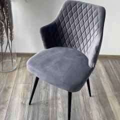 Стул HERMAN 360 град. СЕРЫЙ #27, велюр / черный каркас М-City в Советском - sovetskiy.mebel24.online | фото