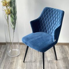 Стул HERMAN 360 град. СИНИЙ #29, велюр / черный каркас М-City в Советском - sovetskiy.mebel24.online | фото