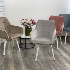 Стул MAVERICK 360 град. поворот. BLUVEL-40 BEIGE/ белый каркас, М-City в Советском - sovetskiy.mebel24.online | фото 3